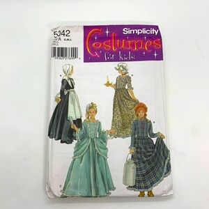 Simplicity Costumes Kids UNCUT 5042 Girls Puritan Sewing Pattern Size A S, M, L